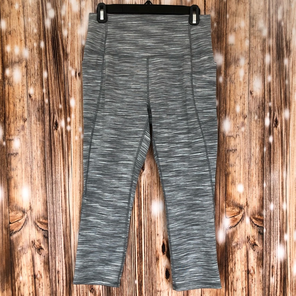 RBX Black and White/Grey Athletic Capri Leggings